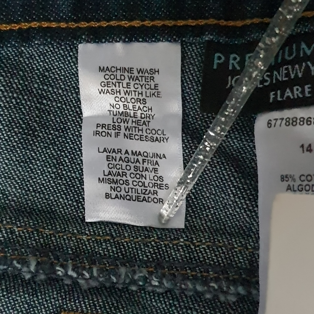 Jones New York Sport Premium Denim Flare Jeans Blue Black Wash Size 14 - Picture 9 of 14